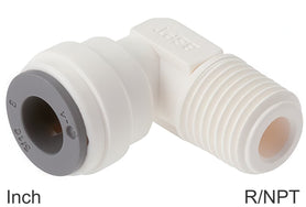 Codo Conector Push-In Plástico Roscas R/NPT Macho Líquidos Y Alimentos Pulgada