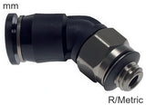 Imagen destacada de la colección - Codo Conector Push-In Latón Y Plástico R/Roscas Métricas Macho 45 Grados