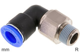 Imagen destacada de la colección - Codo Giratorio Conector Push-In Latón Y Plástico Roscas R Macho Un Rodamiento De Bolas