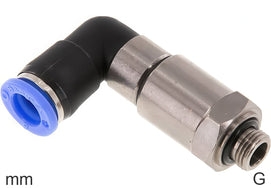 Codo Giratorio Conector Push-In Latón Y Plástico Roscas G Macho Dos Rodamientos De Bolas