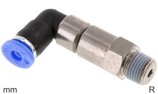 Codo Giratorio Conector Push-In Latón Y Plástico Roscas R Macho Dos Rodamientos De Bolas