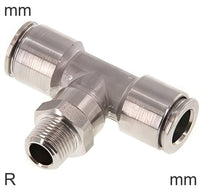 Push-In Conectores En T Acero Inoxidable Roscas R Macho Giratorio