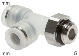 Conectores En T Push-In Acero Inoxidable Y PP Roscas G Macho En Forma De L