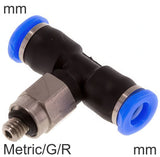 Imagen destacada de la colección - Conectores En T Push-In Roscas De Latón Y Plástico Rosca Macho En T (3-6mm)