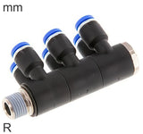 Imagen destacada de la colección - 6-Vías Distribuidor Conector Push-In Latón Y Plástico Roscas R Macho
