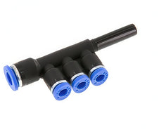 Distribuidor Conectores Push-In Latón Y Plástico Con Plug In 3 Salidas