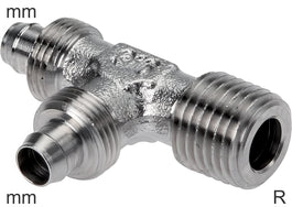 Conectores En T Push-On Roscas R De Acero Inoxidable Macho En Forma De L Sin Tuerca