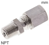 Racor De Compresión Acero Inoxidable Roscas NPT Macho