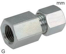 Racor De Compresión Acero Inoxidable Roscas G Hembra