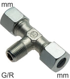 Imagen destacada de la colección - Anillo Cortante Conectores En T Acero / Acero Inoxidable Roscas-G/R Macho En Forma De T