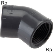 Accesorios En Ángulo PVC 45 Grados Con Rosca Hembra PN16