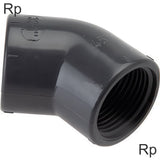 Imagen destacada de la colección - Accesorios En Ángulo 45 Grados PVC Roscas Rp Hembra PN16