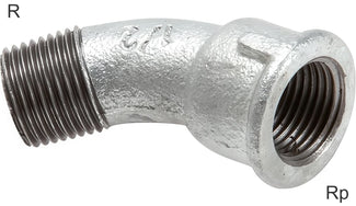 Accesorios En Ángulo 45 Grados Fundición De Hierro R/Roscas Rp Macho/Hembra PN25