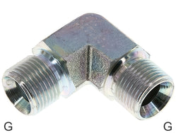 Accesorios En Ángulo 90 Grados Acero / Acero Inoxidable Roscas G Macho Con Cono Para Manguera De 60 Grados PN400
