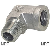Accesorios En Ángulo 90 Grados Acero / Acero Inoxidable Roscas NPT Macho/Hembra PN275