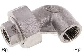 Accesorios En Ángulo 90 Grados Fundición De Hierro / Acero Inoxidable Roscas Rp Hembra Con Sello Cónico PN25