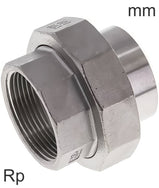 Accesorios De Manguito Roscas Rp De Acero Inoxidable Con Extremo De Soldadura Con Sello Plano PN16