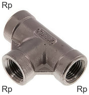 Conectores En T Fundición De Hierro / Acero Inoxidable Roscas Rp Hembra PN25