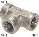 Imagen destacada de la colección - Conectores En T Acero / Acero Inoxidable Roscas NPT Hembra PN345
