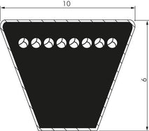 Correas Trapezoidales Clásicas Imperiales Z 10x6 Mm DIN 2215