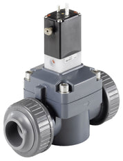 Válvula Solenoide 50mm Manguitos Pegados NC Plástico FKM 0.5-6bar/7-87psi 24VDC 142 42198