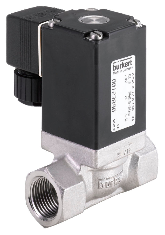 Válvula Solenoide G1/2'' NC Acero Inoxidable FKM 0-16bar/232psi 24VAC No Apto Para Vacío 290 48708