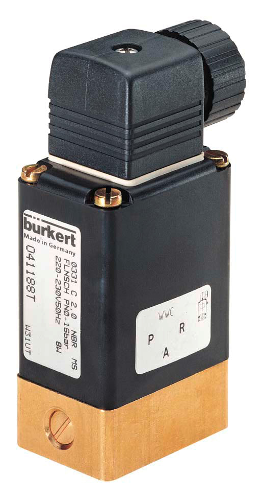 Válvula Solenoide 3/2 Vías 32x46mm SFB Brida NO Latón NBR 0-16bar/232psi 230VAC 0331 41243