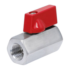 G 3/8'' F/F Válvula De Bola Mini De Acero Inoxidable 69 Bar PTFE - TamesonPRO 1113-038-F