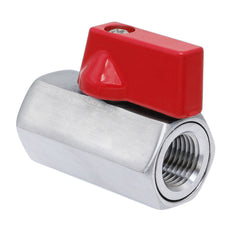 G 1/8'' F/F Válvula De Bola Mini De Acero Inoxidable 69 Bar PTFE - TamesonPRO 1113-018-F