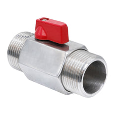G 1/4'' M/M Válvula De Bola Mini 2 Vías Acero Inoxidable 69 Bar PTFE - TamesonPRO 1113-014-M