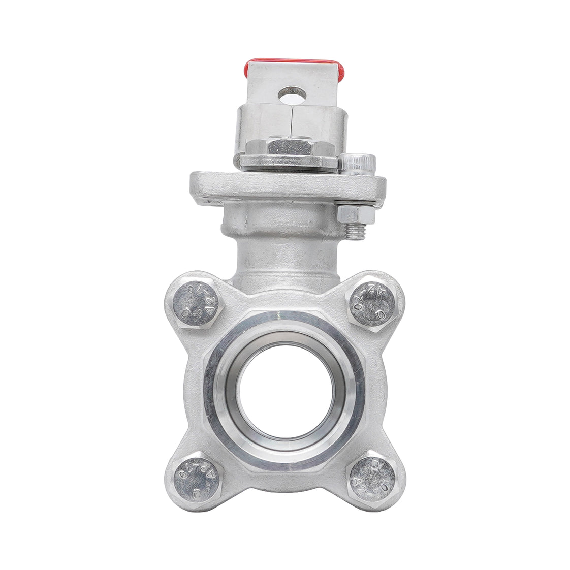 Rp 2-1/2'' 3 piezas de 2 vías válvula de bola de acero inoxidable 69 bar RTFE ISO-Top F07/F10 - TamesonPRO 1121-212