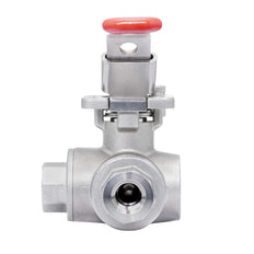 Rp 1-1/2'' 3 vías puerto en T válvula de bola de acero inoxidable 69 bar RTFE ISO-Top F07 - TamesonPRO 1125-112-T