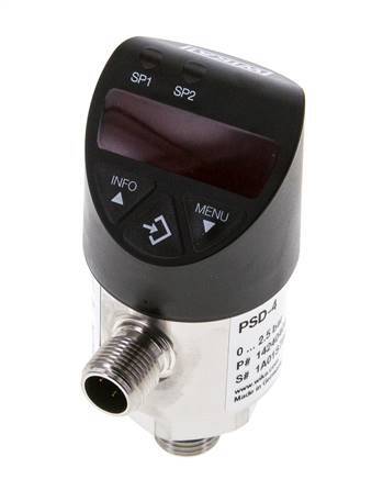 0 a 4bar Acero inoxidable Presostato electrónico Wika G1/4'' 1VDC IO-Link Conector M12 de 4 pines