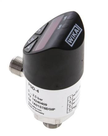 0 a 100bar Acero inoxidable Presostato electrónico Wika G1/4'' 1VDC Conector M12 de 4 pines IO-Link