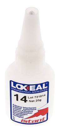 Loxeal Adhesivo Instantáneo 20ml Transparente 8-15s Tiempo de curado Superficies de metal, plástico y neopreno/bronce
