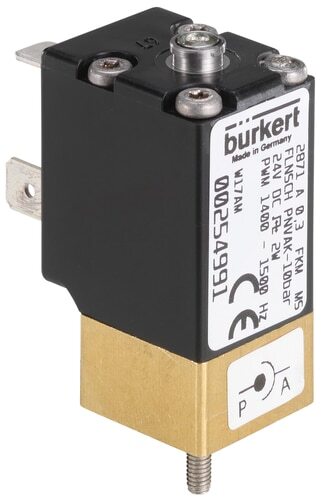 Electroválvula 20x20 mm SFB brida NC Latón FKM -1-12bar/-15-174psi 12VDC 2871 358570