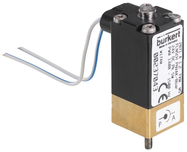 Electroválvula 20x20 mm SFB brida NC Latón FKM -1-3bar/-15-44psi 12VDC 2871 369701