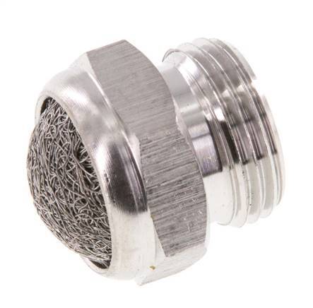 Silenciador Neumático Compacto de Acero Inoxidable G3/8'' 1.4301 Malla Metálica