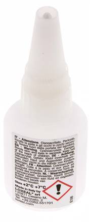 Loxeal Adhesivo Instantáneo 20ml Transparente 2-5s Tiempo de curado Metal, Plástico, Neopreno/Nbr, Epdm y Superficies de Caucho