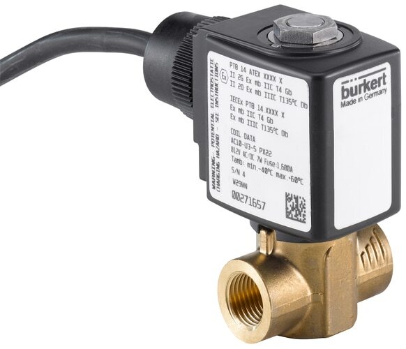 Electroválvula G3/8'' NC Latón FKM 0-16bar/232psi 230VAC/DC ATEX 6240 349320
