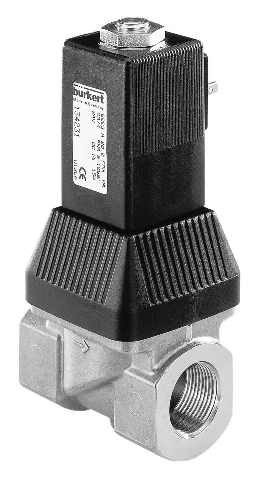 Válvula Solenoide NPT 1/2'' NC Acero Inoxidable FKM 0.5-10bar/7-145psi 24VDC 6223 458404