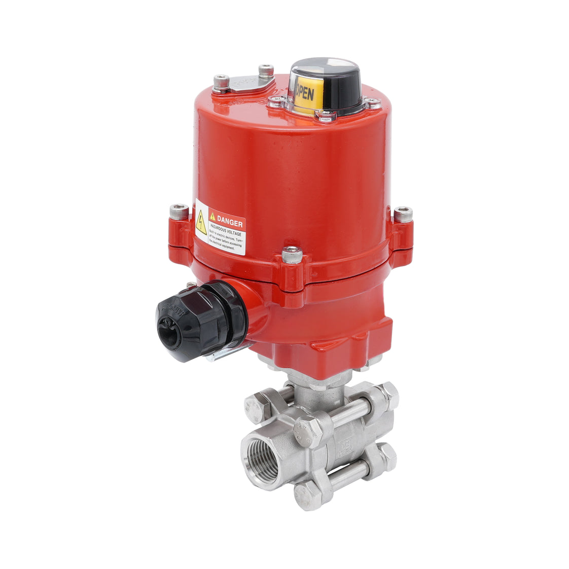 Válvula de Bola Eléctrica de Acero Inoxidable 2 Vías Rp 2'' 24 V AC/DC