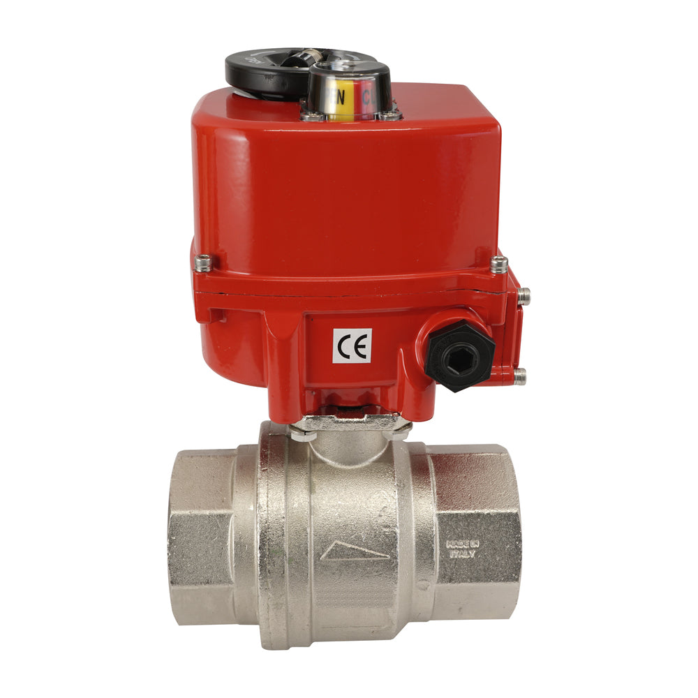 G Válvula de bola eléctrica de 2 1/2 pulgadas y 2 vías de latón 100-240 V AC