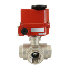 G3/4 pulgada 3 vías Latón Válvula de bola eléctrica modulante (paso en T) 24 V CA/CC