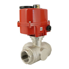 G3/8 pulgada Latón 3 vías Válvula de bola eléctrica modulante (paso en T) 24 V CA/CC