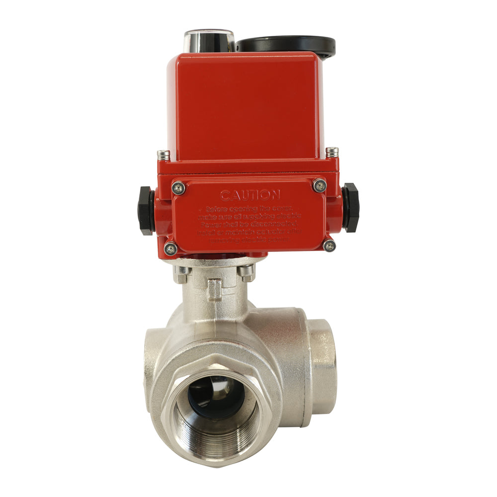 G3/8 pulgada Latón 3 vías Válvula de bola eléctrica modulante (paso en T) 24 V CA/CC