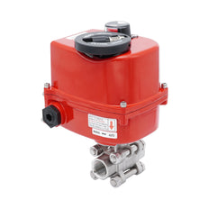 Válvula de Bola Eléctrica Modulante de Acero Inoxidable 2 Vías Rp 1-1/2'' 24 V AC/DC
