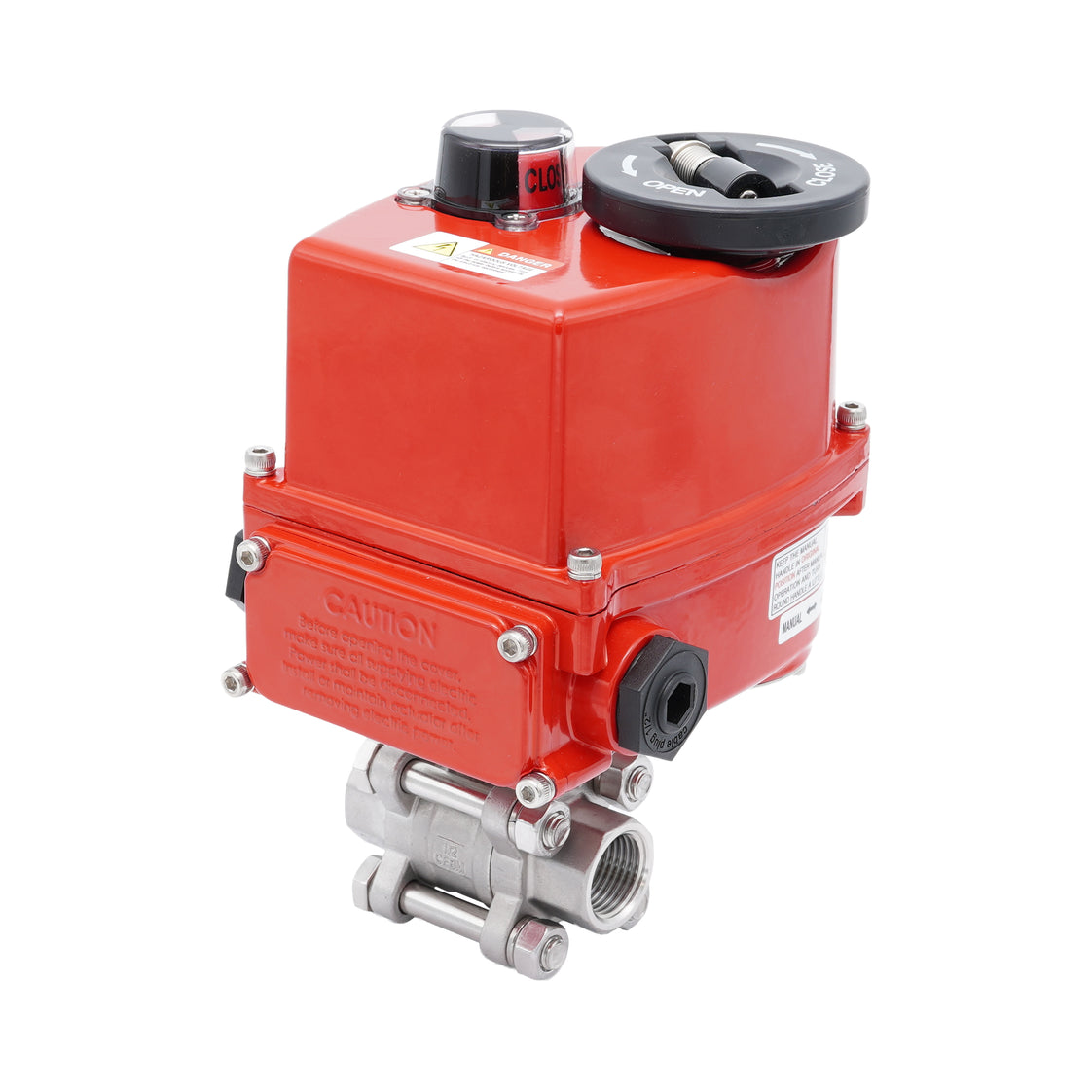 Válvula de Bola Eléctrica Modulante de Acero Inoxidable 2 Vías Rp 1-1/2'' 24 V AC/DC