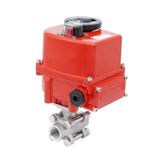 Válvula de Bola Eléctrica Modulante de Acero Inoxidable 2 Vías Rp 2'' 24 V AC/DC