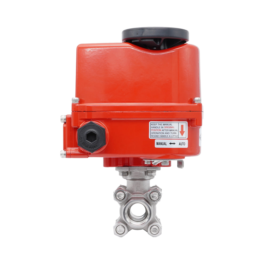 Válvula de Bola Eléctrica Modulante de Acero Inoxidable 2 Vías Rp 2'' 24 V AC/DC